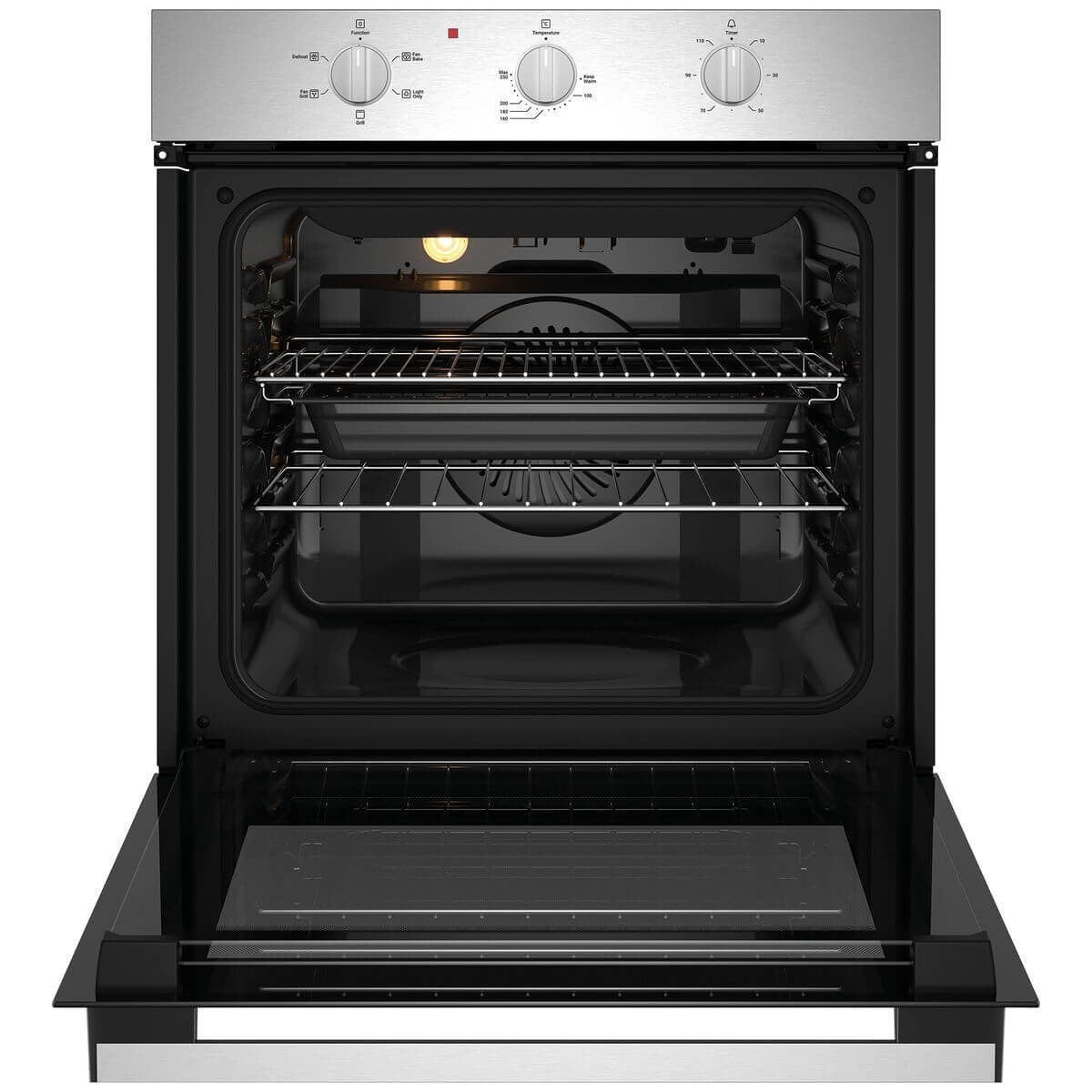 Chef 60cm electric oven 80L - stainless steel, triple-glazed door, 10A plug-in - CVE6312SC