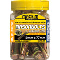 Macsim 10 x 77mm Yellow Zinc Plated Masonry Sleeve Anchor, Hex Nut - 15 Pack