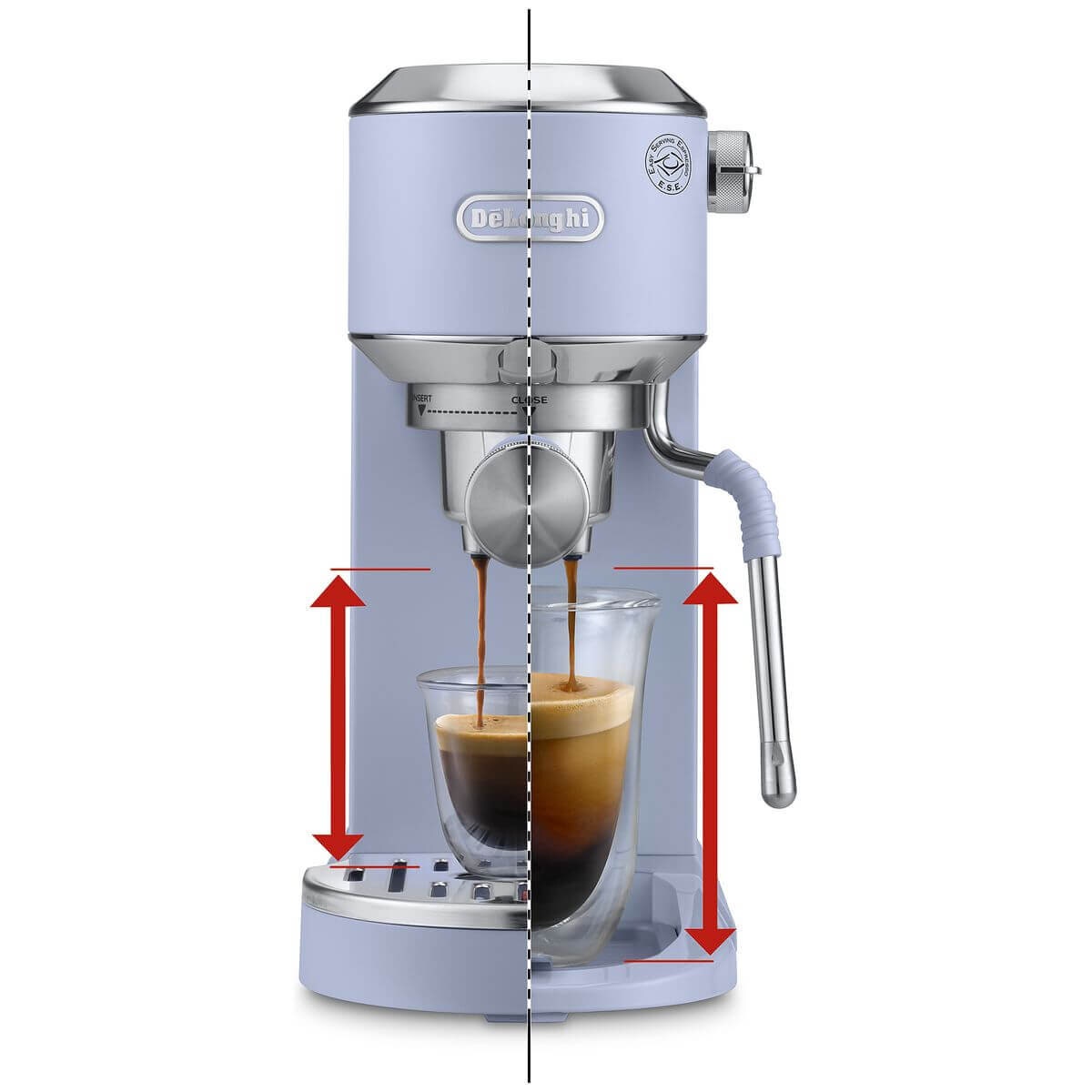 DeLonghi Dedica Duo Cold Brew Coffee Machine - 15 Bar Pump, Slim Full Metal Design, Blue - EC890LA