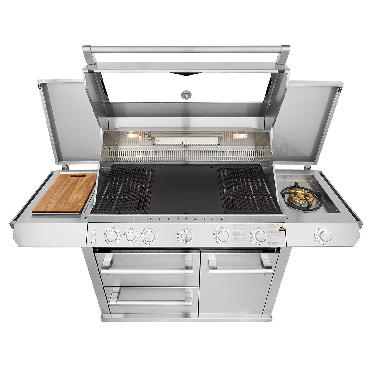 Beefeater 7000 Premium LPG BBQ with Trolley - 304 Stainless Steel - Side Burner - BMF7655SA