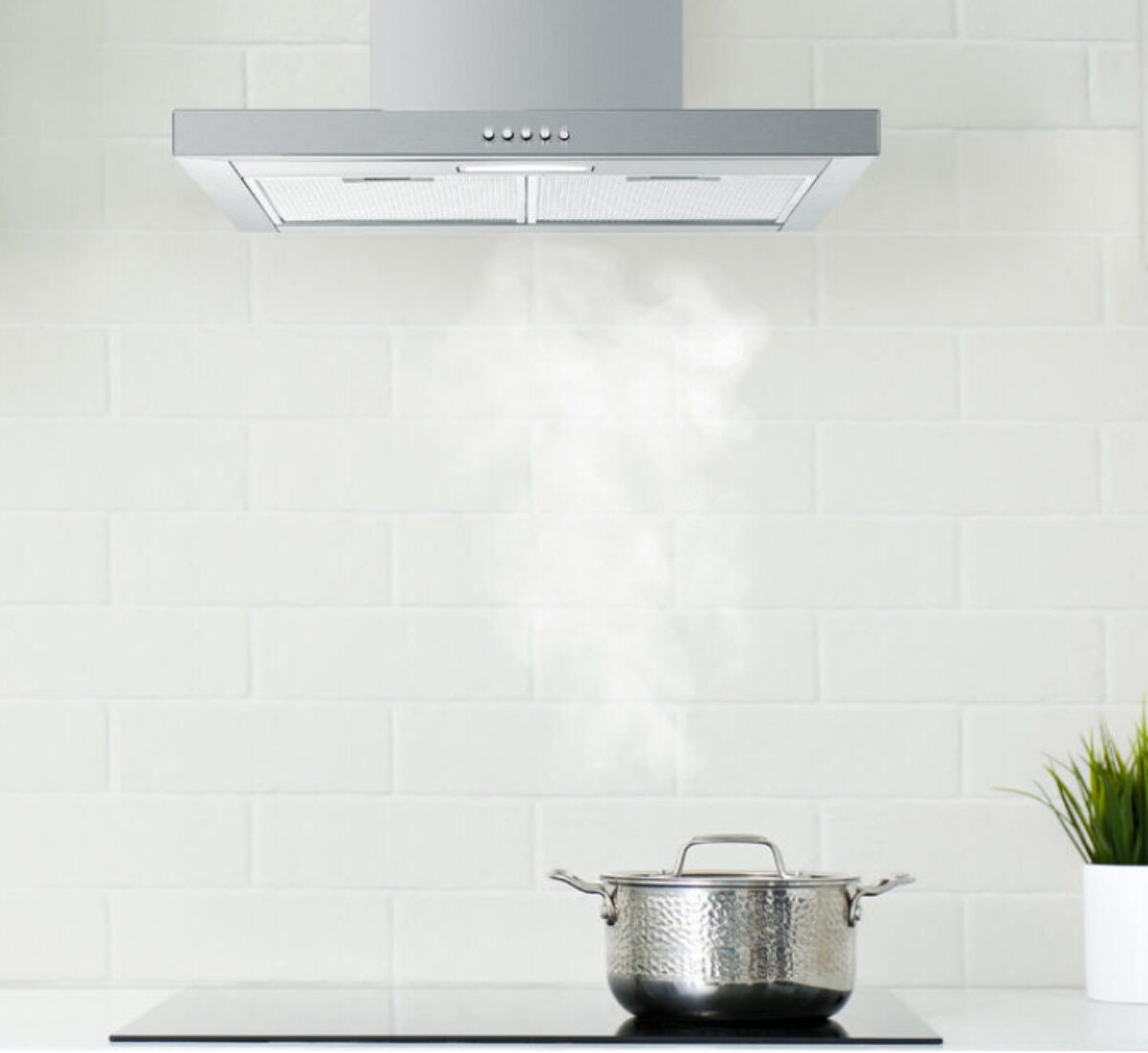 Haier 60cm canopy rangehood - stainless steel, 3 fan speeds, push-button control, LED lighting - HC60BLX1