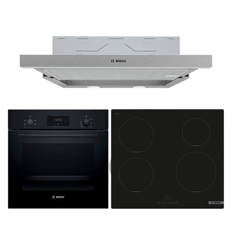 Bosch 60cm built-in oven, induction cooktop and slideout rangehood cooking pack - BSHCOOKPACK1