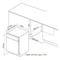 Artusi 60cm Semi-Integrated Stainless Steel Dishwasher - 12 Place Settings, Child Lock - ADWSI601X