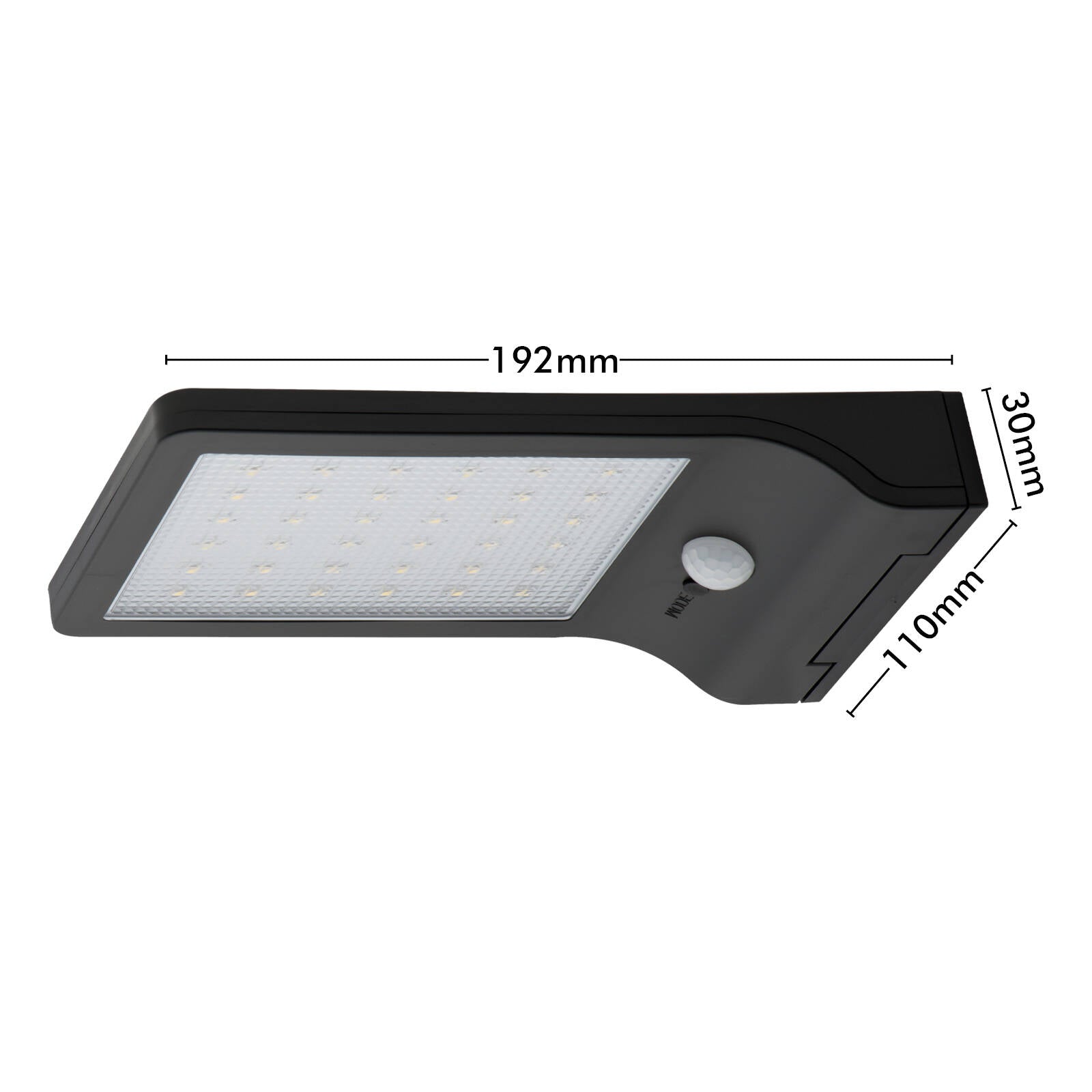 Arlec LVS661BK Ritter Sensor Solar Wall Light - 192mm - Black - Outdoor