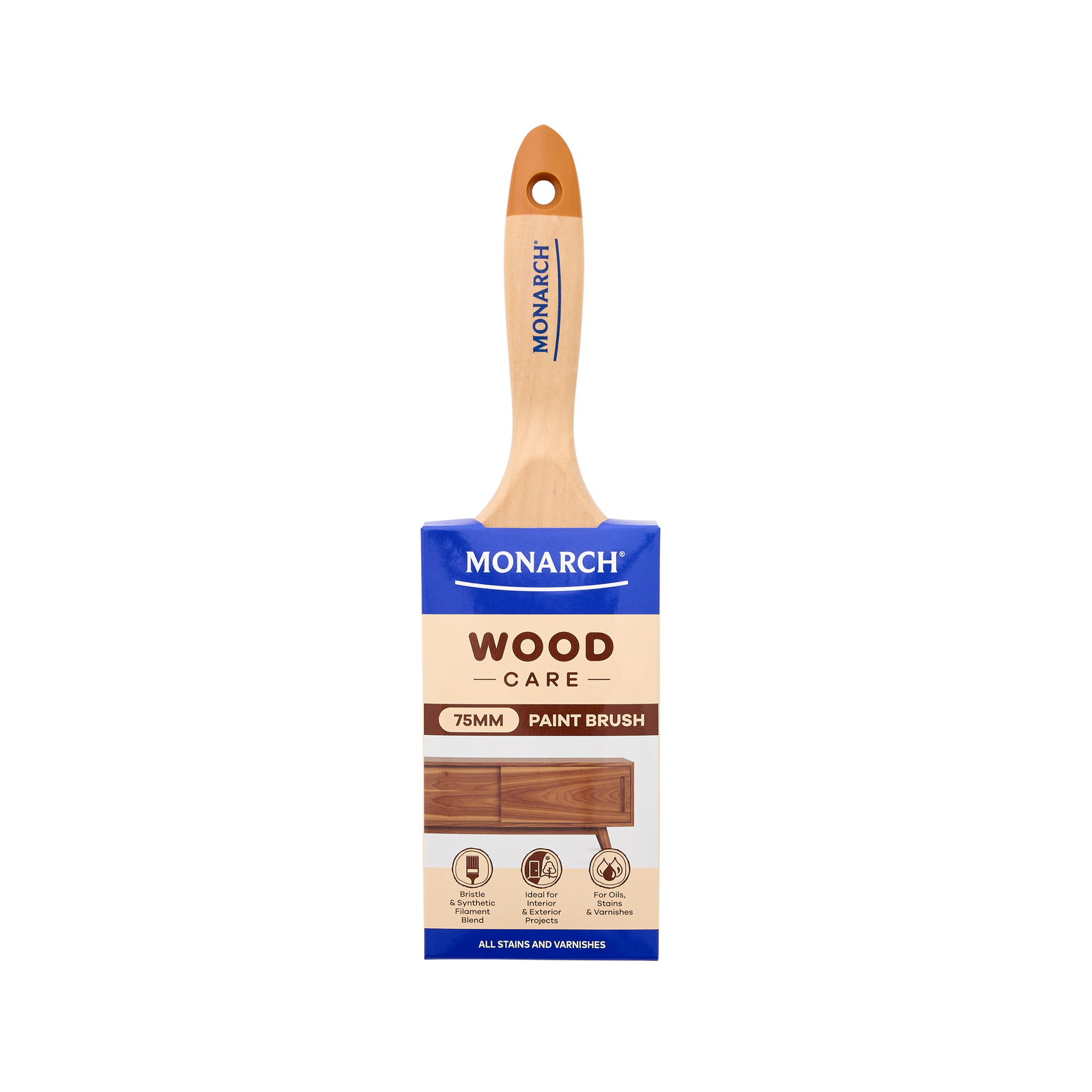 Monarch 75mm Woodcare Timber Handle Paint Brush