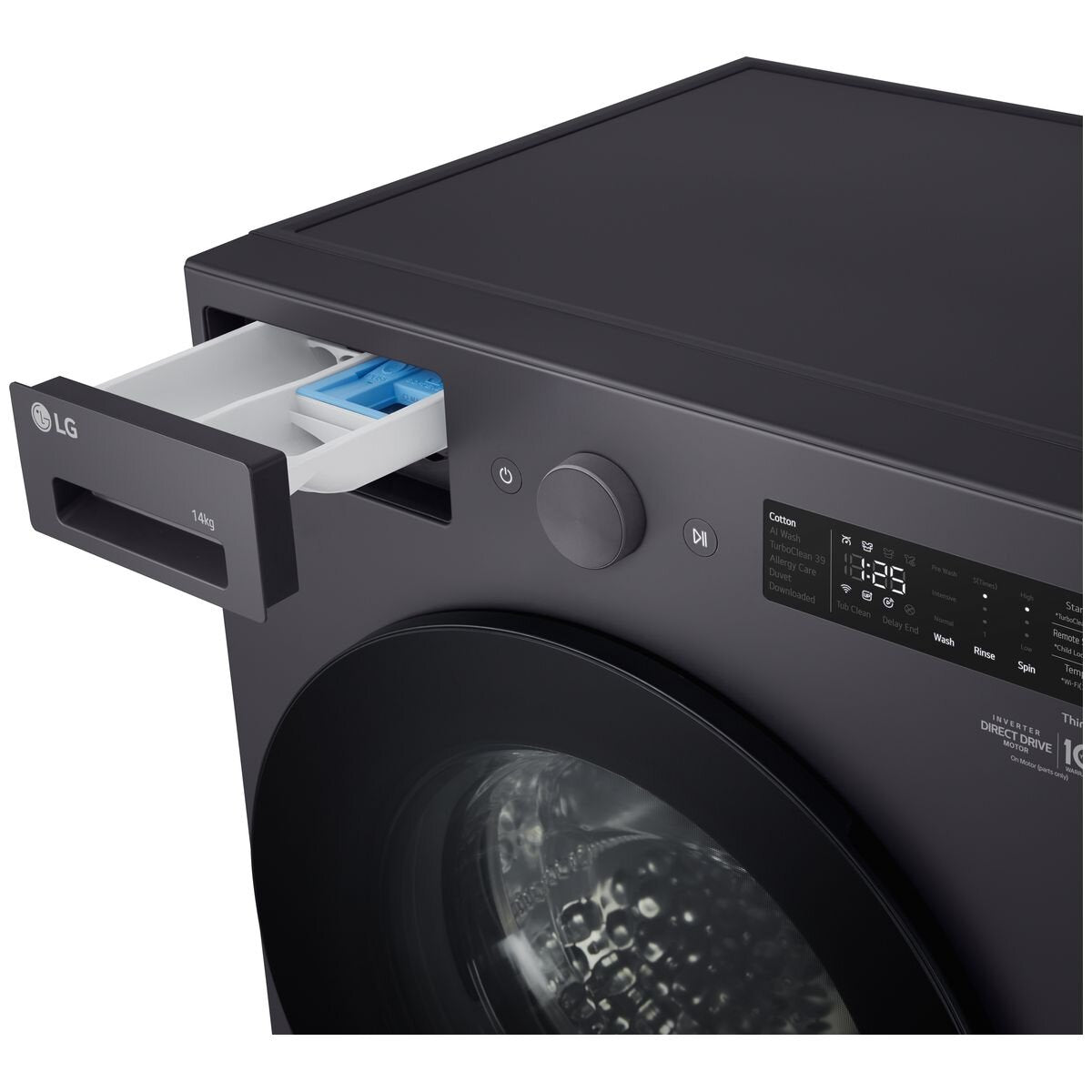 LG 14kg Front Load Washing Machine - XL Series, TurboClean 360, Matte Graphite - WXLS-1014GX