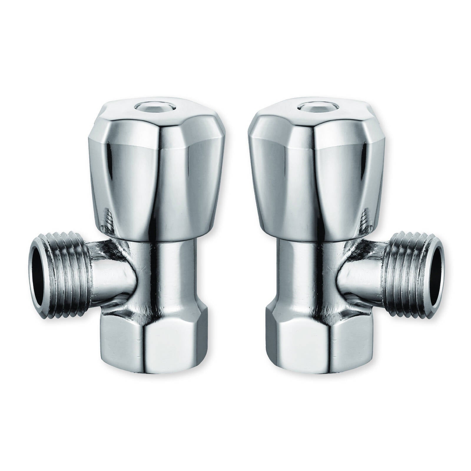 Kinetic 15mm Chrome Lead Free Brass Mini Cistern Cock Rising Stem - 2 Pack