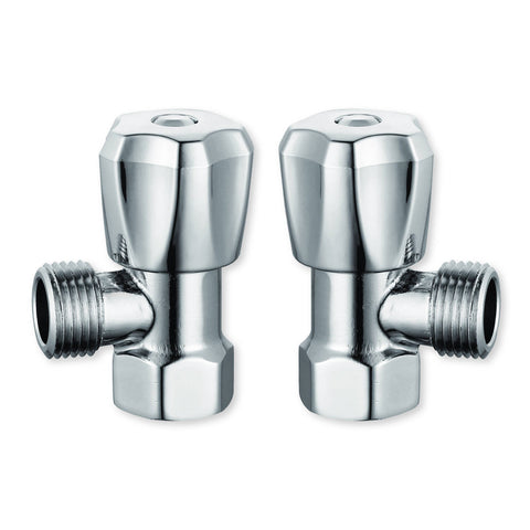 Kinetic 15mm Chrome Lead Free Brass Mini Cistern Cock Rising Stem - 2 Pack