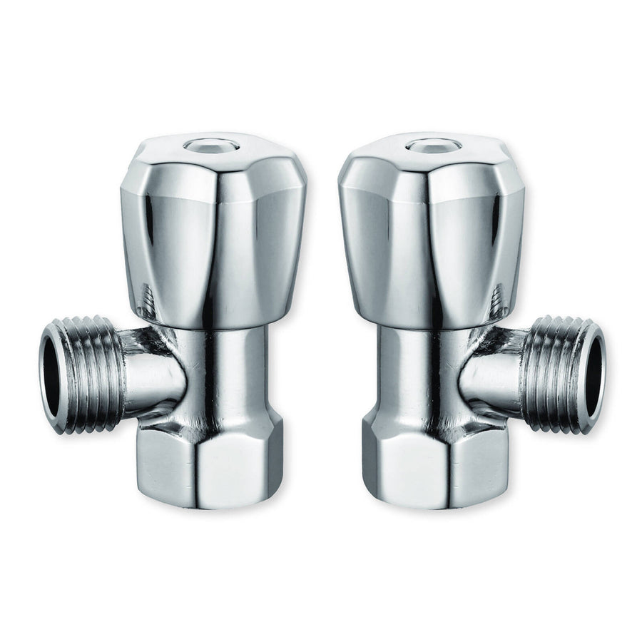 Kinetic 15mm Chrome Lead Free Brass Mini Cistern Cock Rising Stem - 2 Pack