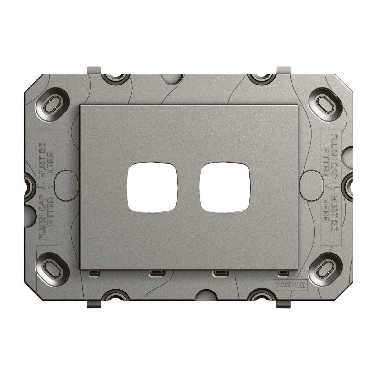HPM Arteor 2 Gang Wall Switch Grid Only 128mm x 91mm Magnesium - Minimalist Design - SuperSaverAU - view 1