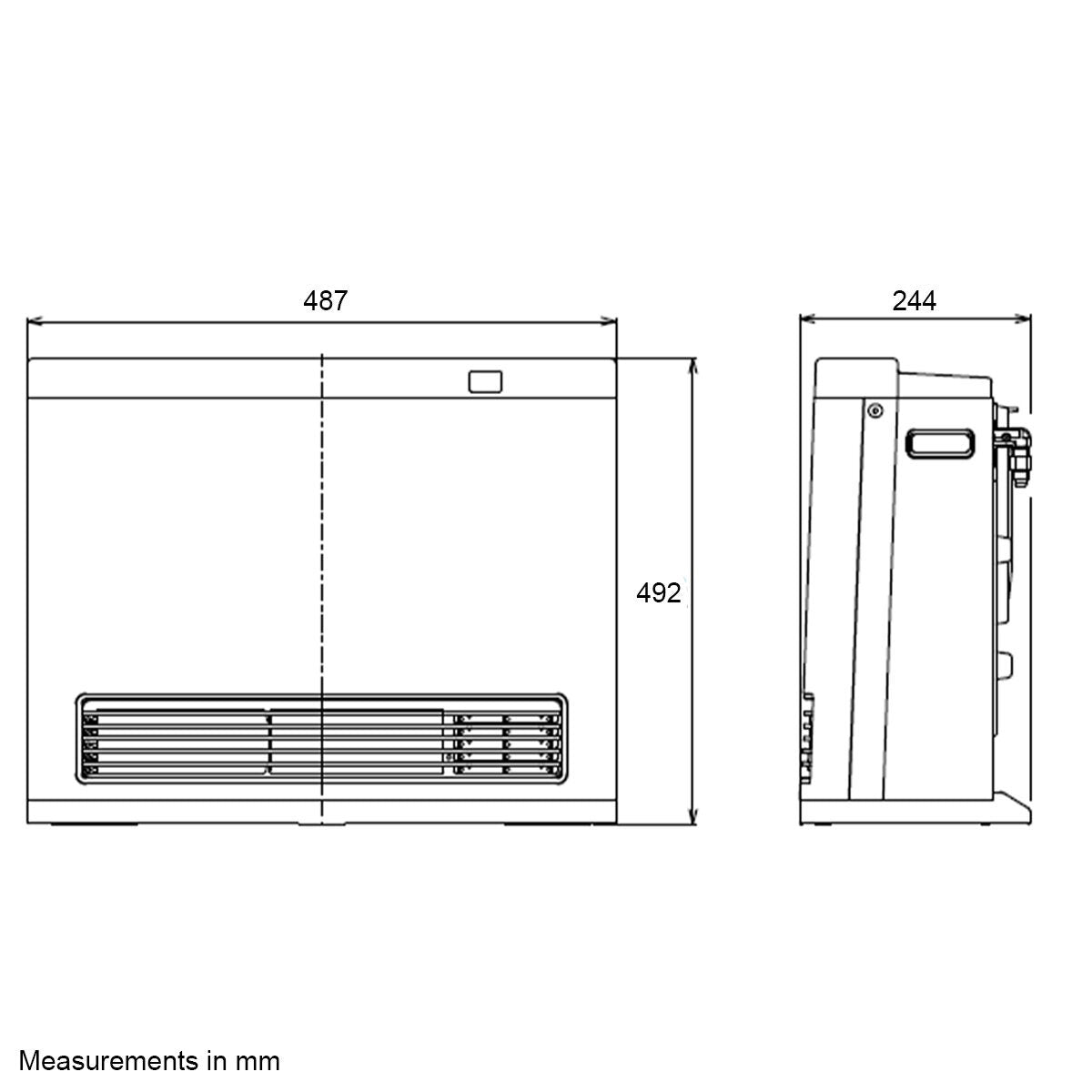 Rinnai Dynamo Natural Gas Heater - Heats up to 59sqm - Off White - Dual Timers - Remote Control - DY15N