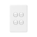 Deta X6 White Quad Vertical Switch - 4 Gang - Polycarbonate - Durable - SuperSaverAU - view 1