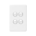 DETA X6 White Quad Vertical Switch 4 Gang 10A 240V Polycarbonate Indoor 6154VB