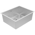 Abey W12.5 large single bowl stainless steel sink with overflow - flush, inset or undermount - W12-500