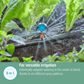 Gardena Micro Irrigation Spray Nozzle - 6 in 1 - 2 Pack - Adjustable 90°-360° - Black/Turquoise - SuperSaverAU - view 3