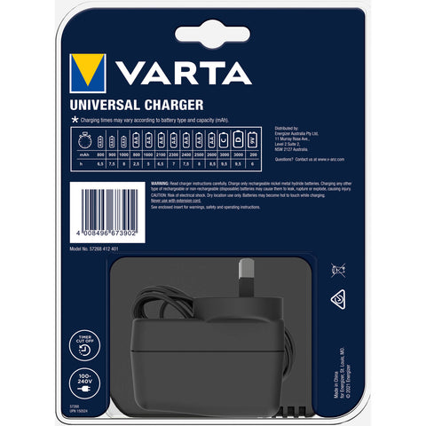 Varta Universal Battery Charger for AA AAA C D and 9V Black