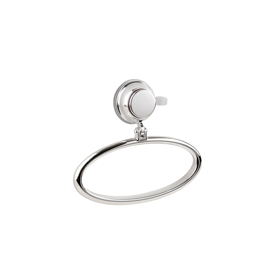 Naleon Super Suction Chrome Towel Ring 180mm ABS Wall Mount