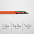 Deta 5m 450/750V V90 4.0mm 2-Core+E 1-Phase Cable, Orange