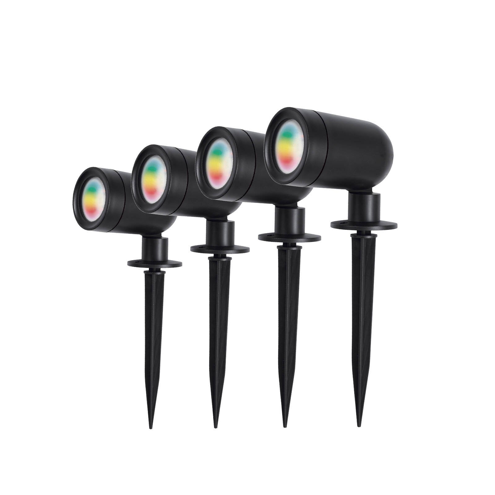 Brilliant Black Smart Fuchsia RGBW Garden Light Kit, 3W, 4 Pack, Outdoor 22645/06