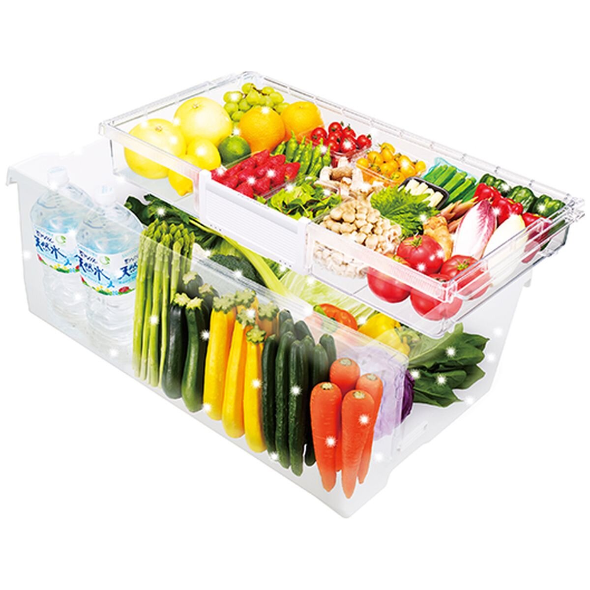 Hitachi 735L French Door Fridge - Crystal Mirror Glass, Vacuum Compartment, Made in Japan - RZX740RAX