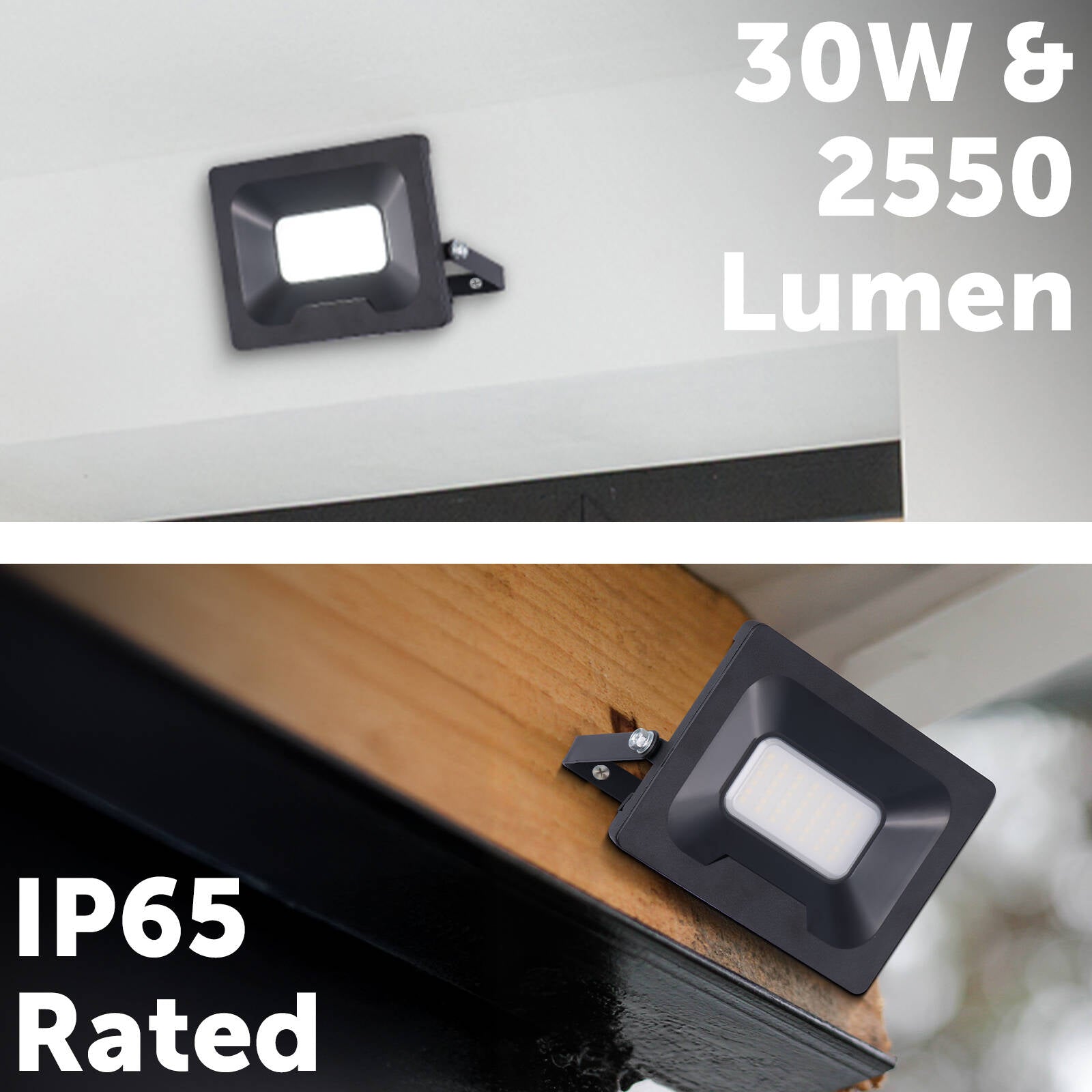 Arlec 30W LED Security Floodlight Black Aluminium Outdoor FL353