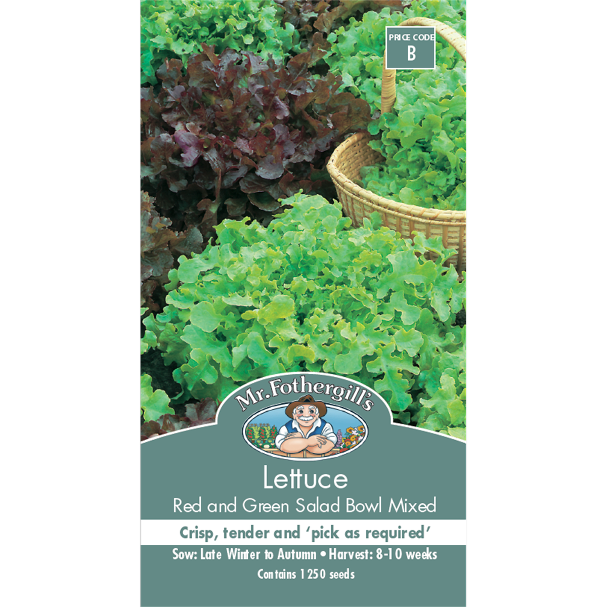 Mr Fothergill Lettuce Seeds - Red Green Salad Bowl - 75mm - Crisp Tender - SuperSaverAU - view 1