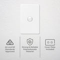 Deta X6 White Single Vertical Switch - 1 Gang - Polycarbonate - Durable - SuperSaverAU - view 2