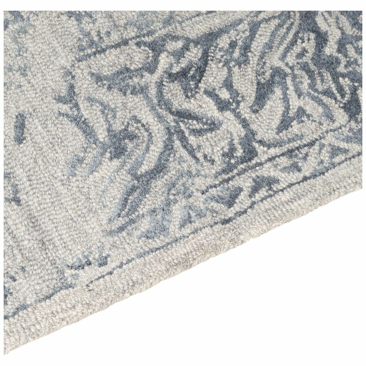 Cadrys Hamptons Classic Sky Wool Rug 200x300cm - Hand Tufted, Non-Slip Cotton Backing - HAMPS1