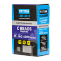 Titan 50 x 1.6mm 16 Gauge Electro Galvanised Straight Collated C Brads - 4000 Pack