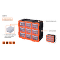 Tactix 9 Box Storage Modular Tower - Orange & Black Stackable Polypropylene Organiser