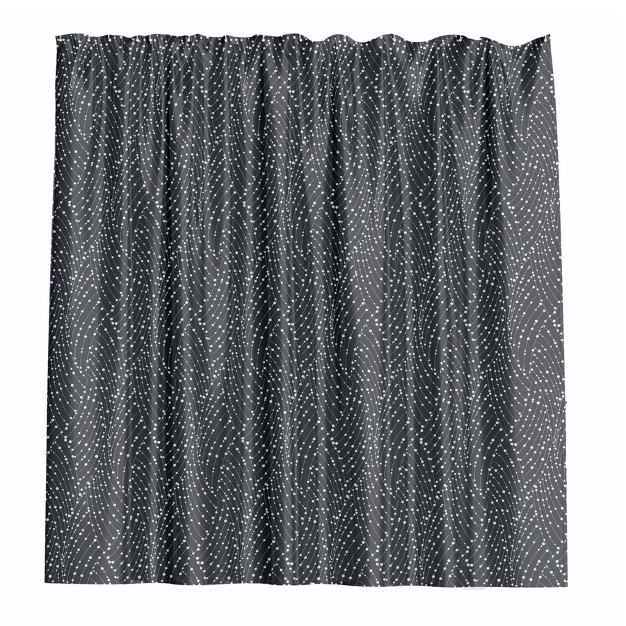 Barelli Polyester Shower Curtain Long Drop 210x180cm - Midnight Mist - Water-Resistant - SuperSaverAU - view 1