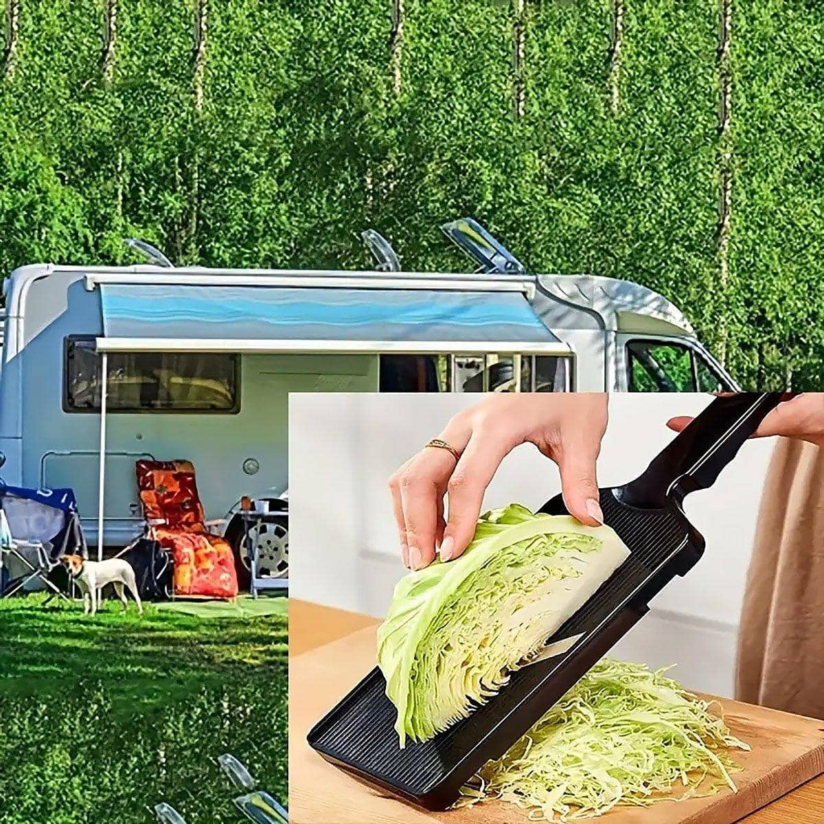 Cabbage and Vegetable Slicer with Stainless Steel Blade for Salads and Radish, Black - view 5