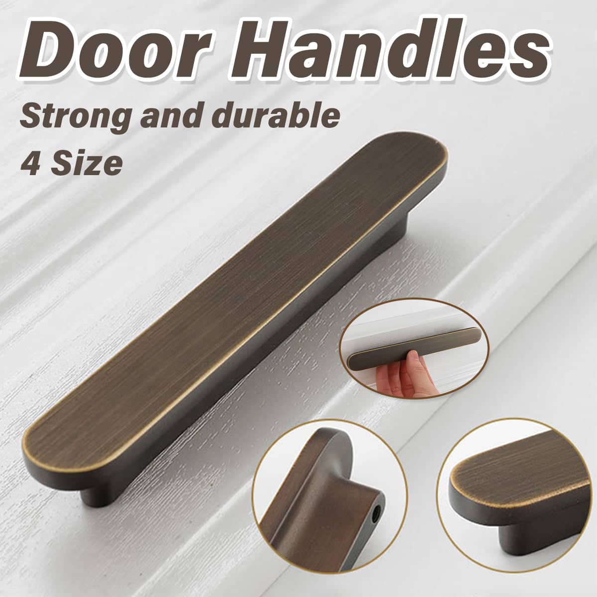 Cabinet Door Handle Pull, 125 mm Long, 96 mm Hole Spacing - Antique Bronze - view 2