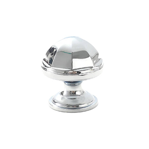 Cabinet Knob in Bright Silver Copper, Single Hole - Dome