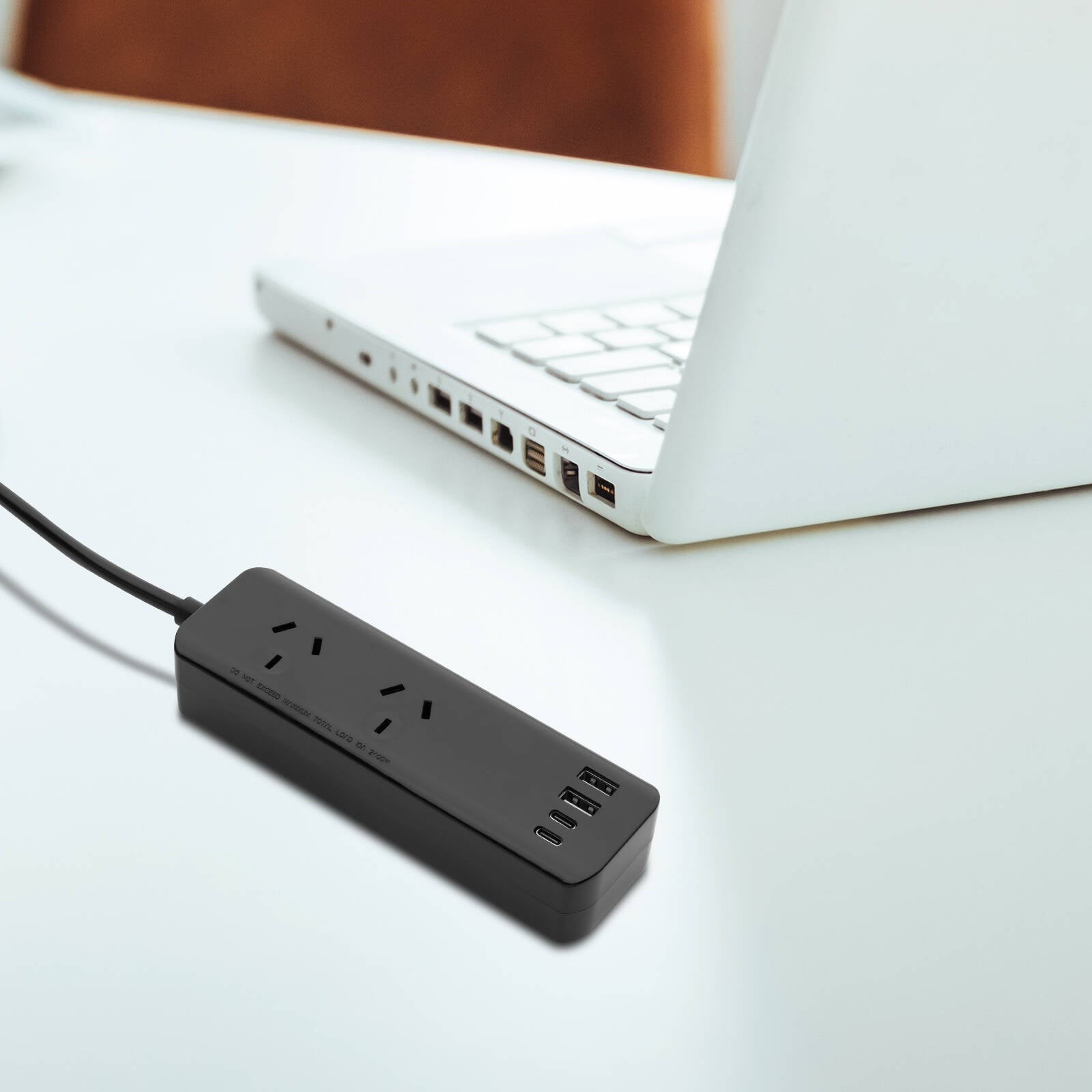 Arlec Travel Adaptor Kit Powerboard 2 Outlet with PD30W USB-C Charging Black PB2UTC-B