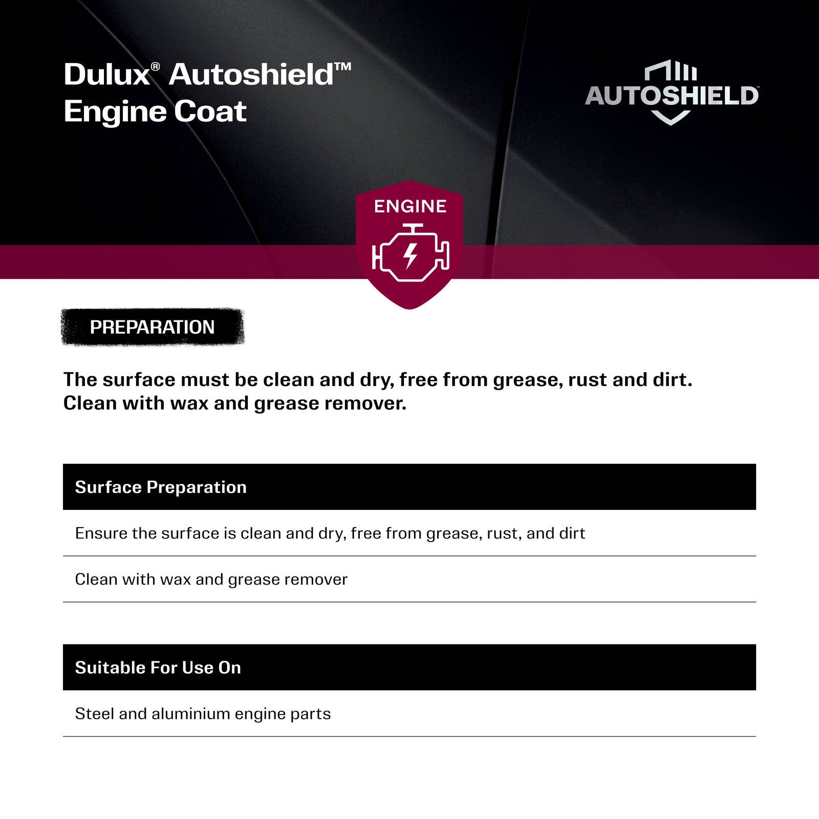 Dulux Autoshield 340g Silver Engine Coat Spray Paint, Heat-Resistant Engine Finish