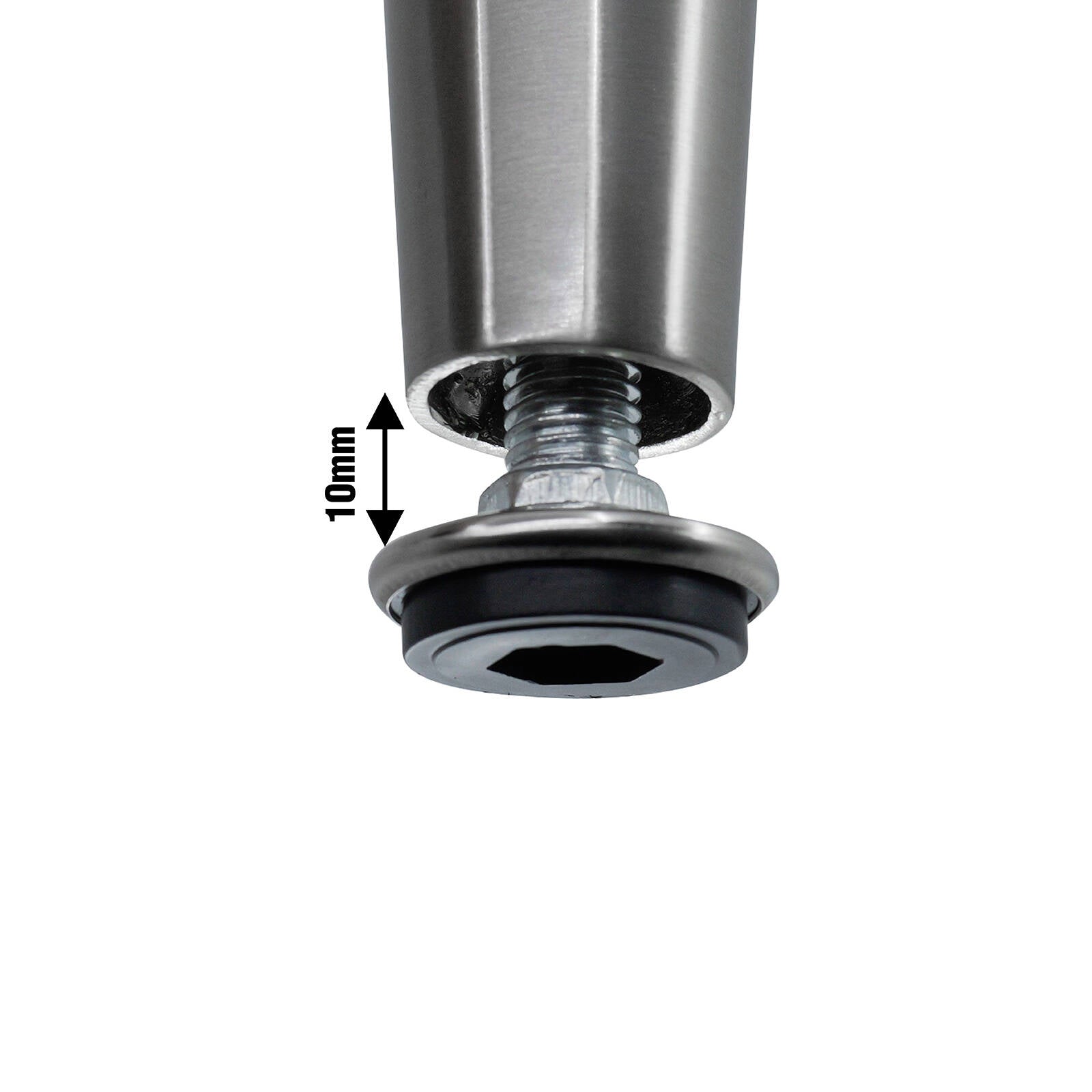 Adoored 150mm Brushed Nickel Tapered Metal Furniture Leg