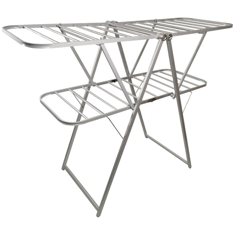 L.T. Williams Aluminium Airer - 20m Hanging Space, 28 Rails, Adjustable Wings, Silver - 4611