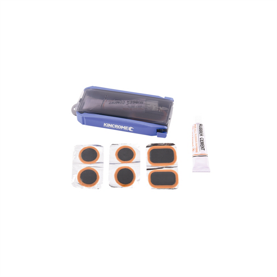 Kincrome Tyre Puncture Repair Kit - 2 Levers, 6 Patches - Blue - 100mm x 50mm x 10mm - SuperSaverAU - view 1