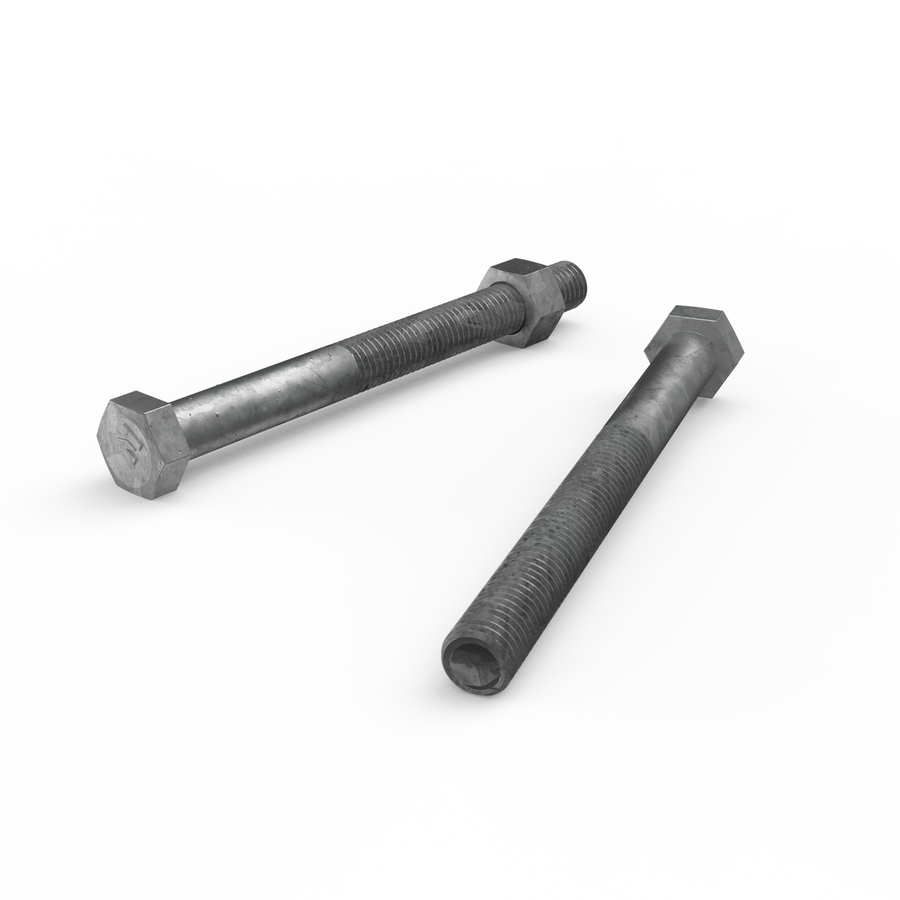 Zenith M12 x 130mm Hot Dip Galvanised Hex Head Bolts and Nuts Each - SuperSaverAU - view 1