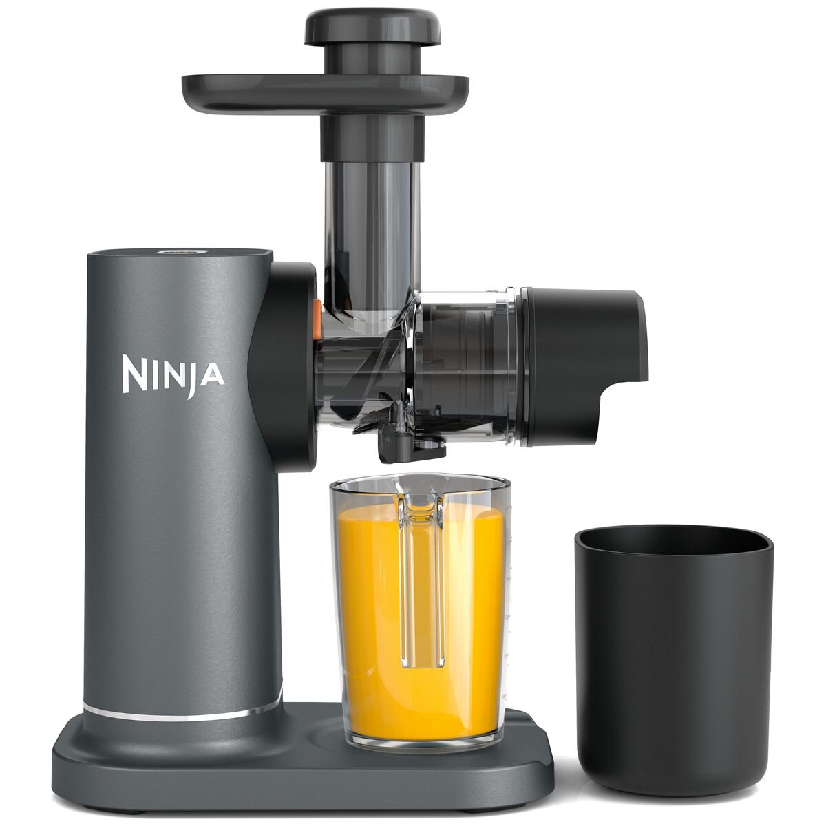 Ninja NeverClog cold press slow juicer - 150W motor, two pulp filters, compact grey design - JC151