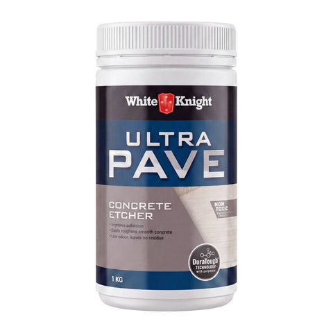White Knight Ultra Pave 1kg Concrete Etcher - Surface Prep for Paving & Concrete Paint, 40m2/L