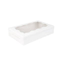 Cake Boxes with Clear Window, Food-Grade Paper, Pack of 50 - White