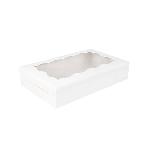 Cake Boxes with Clear Window, Food-Grade Paper, Pack of 50 - White