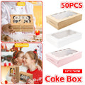 Cake Boxes with Clear Window, Food-Grade Paper, Pack of 50 - White - view 2