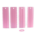 Cake Decorating Scraper Set with Icing Smoother and Frosting Comb, Set of 4 - Pink