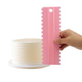 Cake Decorating Scraper Set with Icing Smoother and Frosting Comb, Set of 4 - Pink - view 4