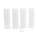 Cake Decorating Scraper Set with Icing Smoother and Frosting Comb, Set of 4 - White