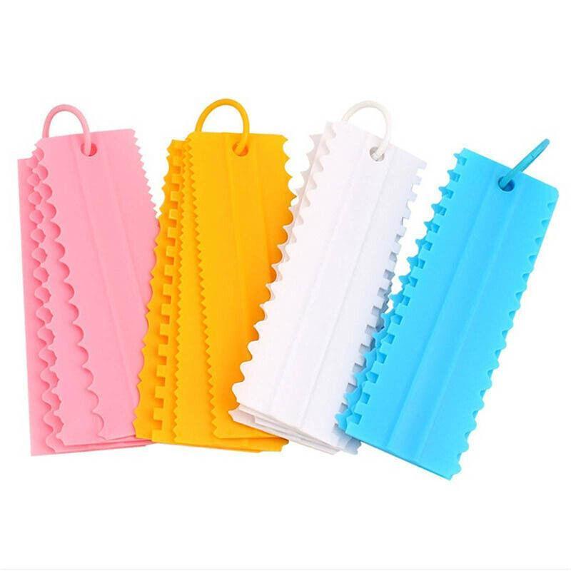 Cake Decorating Scraper Set with Icing Smoother and Frosting Comb, Set of 4 - White - view 3
