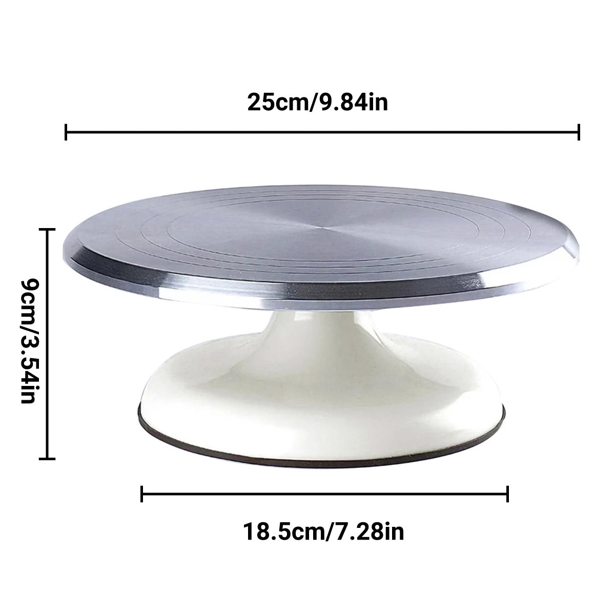 Cake Decorating Turntable with Aluminium-Alloy Top - White - view 4